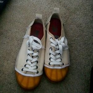 Sorel Leather and Canvas Tennis Shoes Sz 7.5 Women's